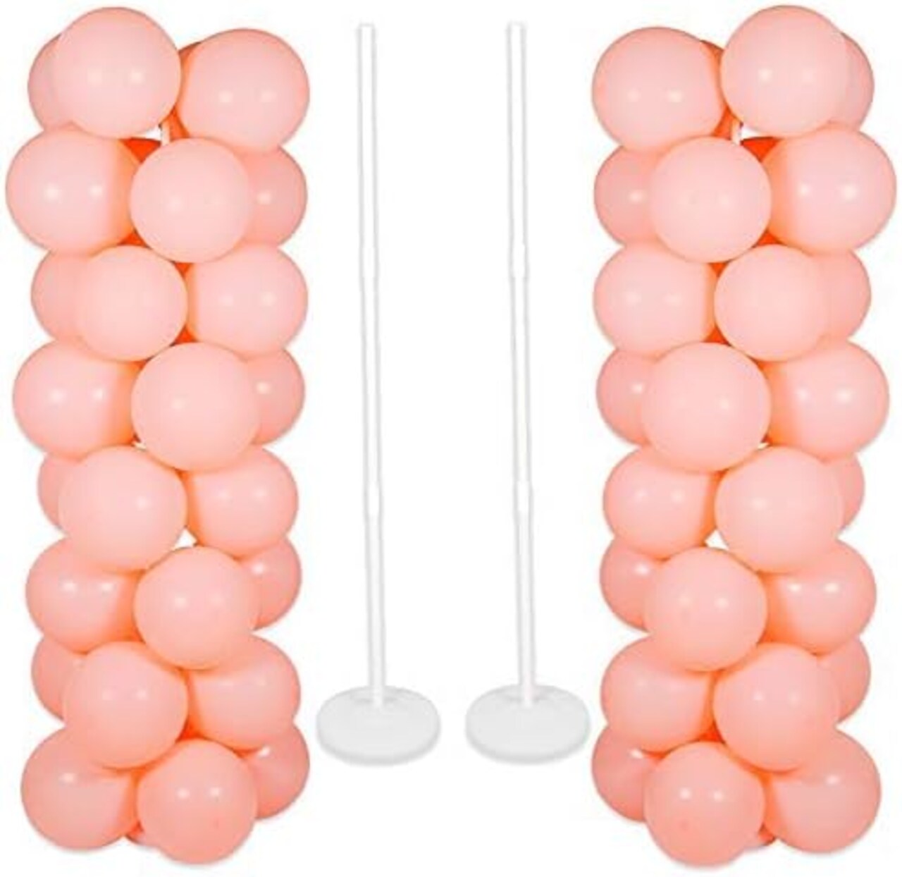 2 Sets Thicken Adjustable Balloon Column Stand Kit Base and Pole Balloon Tower Decorations for Baby Shower Graduation Birthday Wedding Party